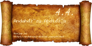 Andaházy Abdiás névjegykártya